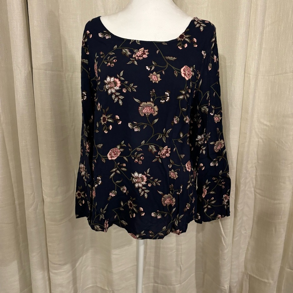 Cross Front Floral Blouse